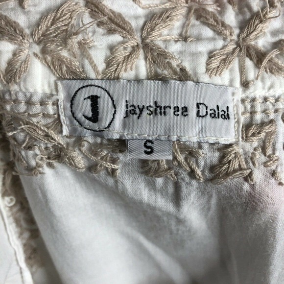 Jayshree Dalal Cream Taupe Embroidery Tunic - Picture 3 of 3